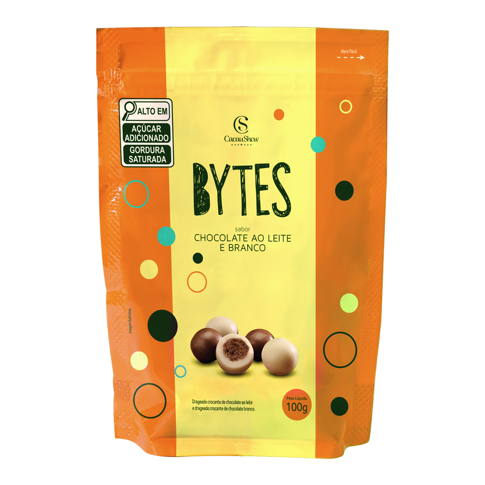 Drageado Bytes ao Leite e Branco 100g