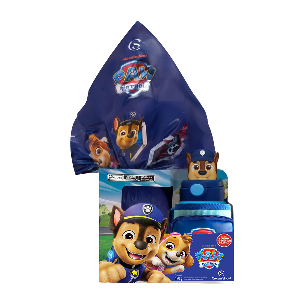 Ovo de Páscoa Patrulha Canina Garrafa Chase 170g