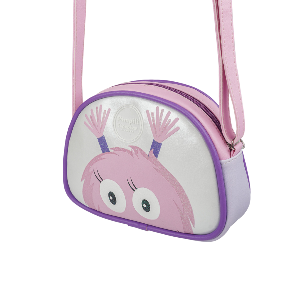 Bolsa Pampili Chocomonstros Claudete Roxa e Rosa